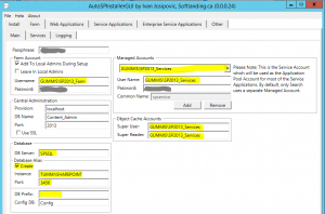 AutoSPInstallerGUI Farm Tab