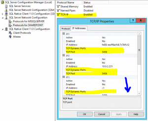 sql server named instance static port