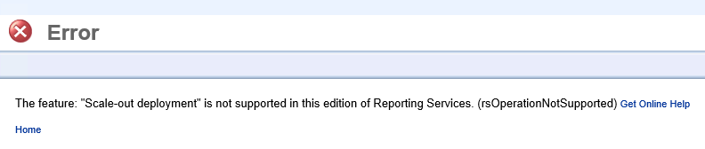 ssrs scale out deployment error