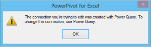 to change this connection use power query