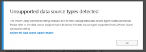 unsupported data source types detected