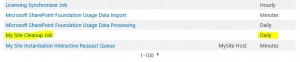 SharePoint My Sites Cleanup Job